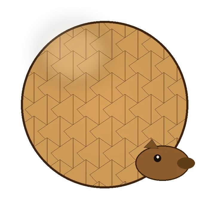 Opgerolde pangolin van glanzende bronzen schubben